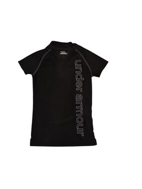 Under Armour Black Short Sleeve Athletic Tee with Vertical Logo
